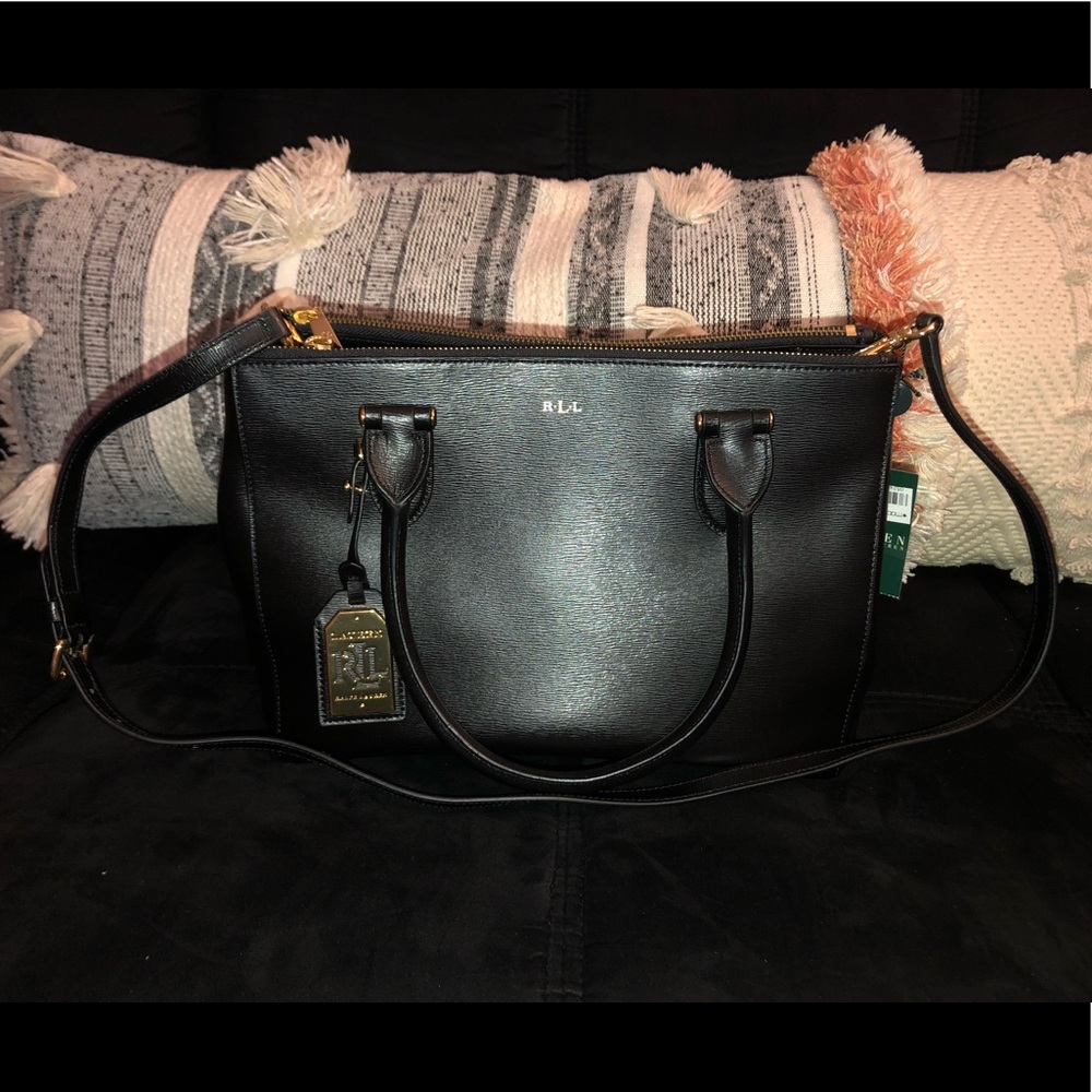 NWT Lauren Ralph Lauren Newbury Double Zip Satchel